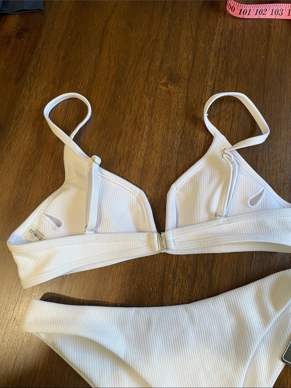 Zaful White Ribbed Bikini Set - Picture 4 of 6
